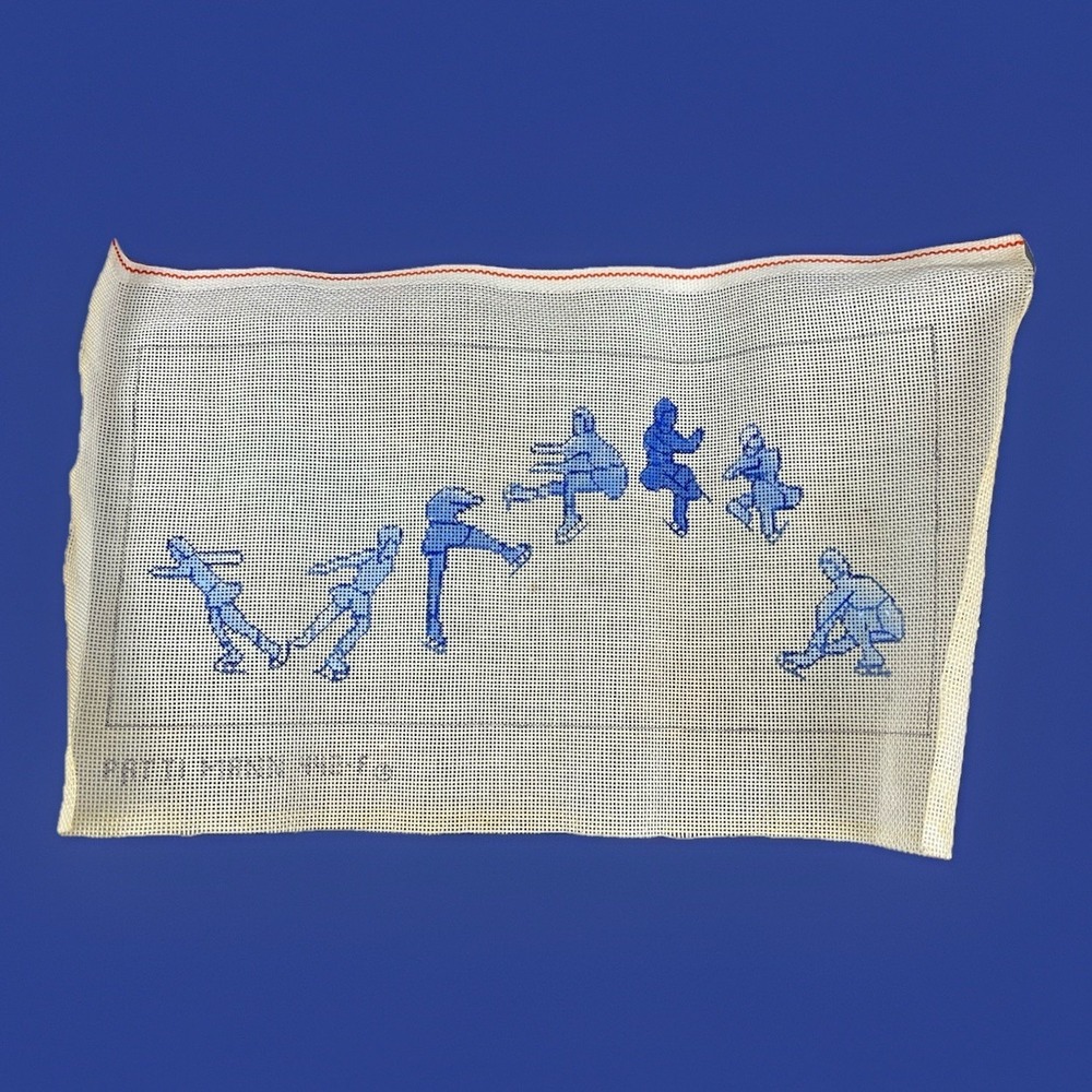 Patti Mann Handpainted Needlepoint Canvas * Figure Skating Skating on Ice Sport